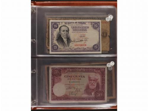 ESTADO ESPAÑOL. Lote 55 billetes 1 a 1.000 Pesetas. 1936 a 1