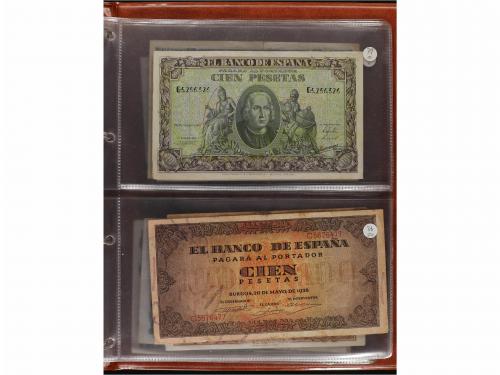 ESTADO ESPAÑOL. Lote 55 billetes 1 a 1.000 Pesetas. 1936 a 1