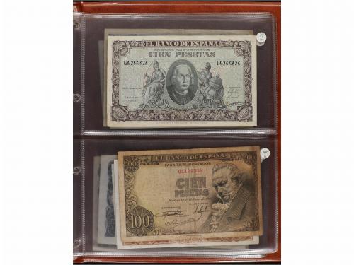 ESTADO ESPAÑOL. Lote 55 billetes 1 a 1.000 Pesetas. 1936 a 1