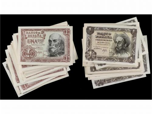 ESTADO ESPAÑOL. Lote 88 billetes 1 Peseta. 1951 y 1953. Don 