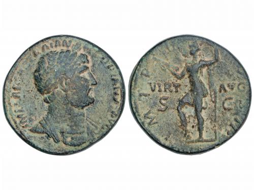 IMPERIO ROMANO. Sestercio. Acuñada el 121 d.C. ADRIANO. Anv.