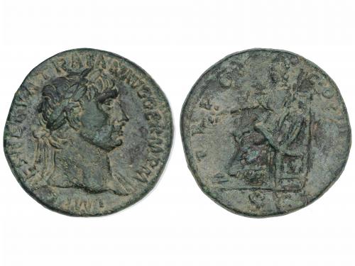 IMPERIO ROMANO. Sestercio. Acuñada el 100 d.C. TRAJANO. Anv.