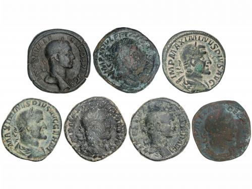 IMPERIO ROMANO. Lote 7 monedas Sestercio. ALEJANDRO SEVERO (