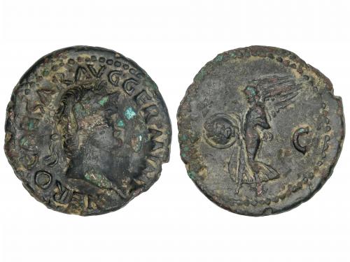 IMPERIO ROMANO. As. Acuñada el 54-68 d.C. NERÓN. Anv.: NERO 