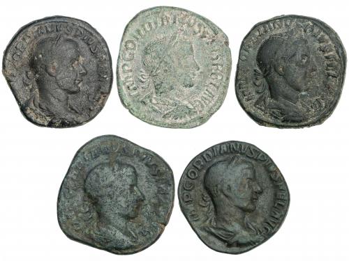 IMPERIO ROMANO. Lote 5 monedas Sestercio. Acuñadas el 238-24