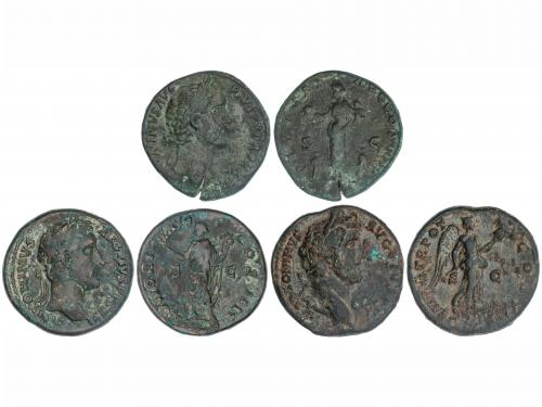 IMPERIO ROMANO. Lote 3 monedas Sestercio. Acuñadas el 138-16