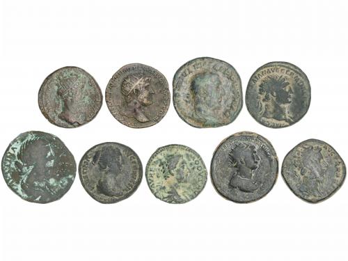 IMPERIO ROMANO. Lote 9 monedas Dupondio (7) y Sestercio (2).
