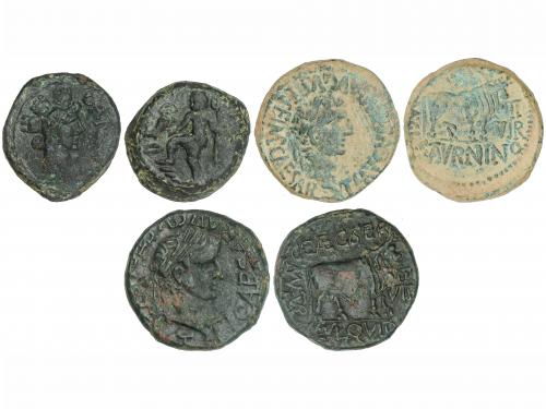 MONEDAS HISPÁNICAS. Lote 3 monedas Semis y As (2). CALAGURRI