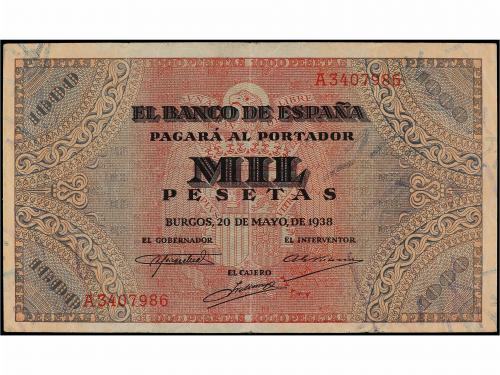 ESTADO ESPAÑOL. 1.000 Pesetas. 20 Mayo 1938. Defensa del Púl