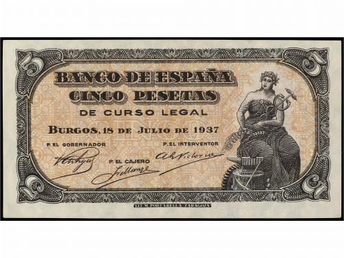 ESTADO ESPAÑOL. Lote 2 billetes 5 Pesetas. 18 Julio 1937. Po