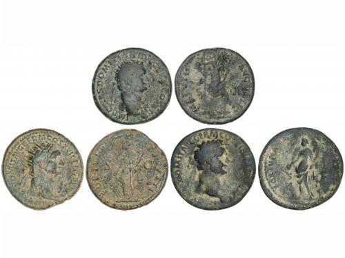 IMPERIO ROMANO. Lote 3 monedas As y Dupondio (2). Acuñadas e