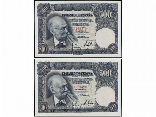 ESTADO ESPAÑOL. Lote 2 billetes 500 Pesetas. 15 Noviembre 19