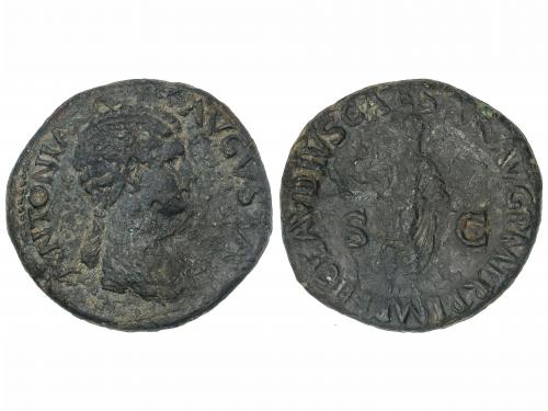 IMPERIO ROMANO. Dupondio. Acuñada el 41-42 d.C. ANTONIA. Anv