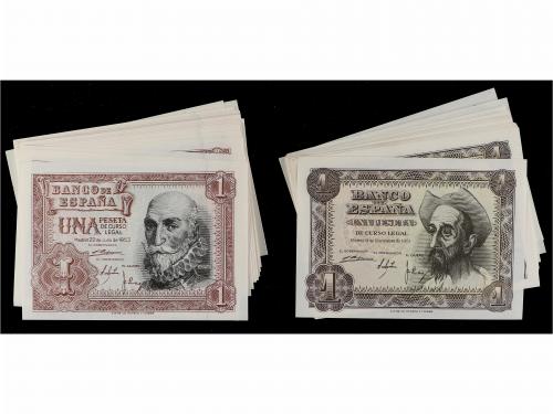 ESTADO ESPAÑOL. Lote 54 billetes 1 Peseta. 19 Noviembre 1951