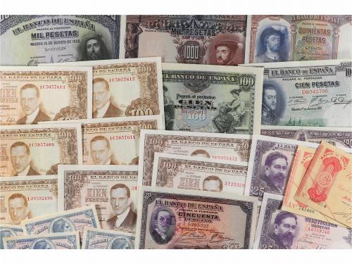 BILLETES ESPAÑOLES. Lote 25 billetes 50 Centimos a 1.000 Pes