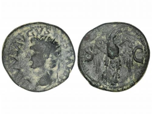 IMPERIO ROMANO. Dupondio. Acuñada el 16-22 d.C. AUGUSTO. Anv