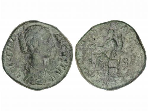 IMPERIO ROMANO. Sestercio. Acuñada el 177-182 d.C. CRISPINA.