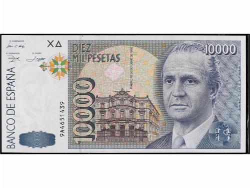 JUAN CARLOS I. Lote 2 billetes 10.000 Pesetas. 12 Octubre 19