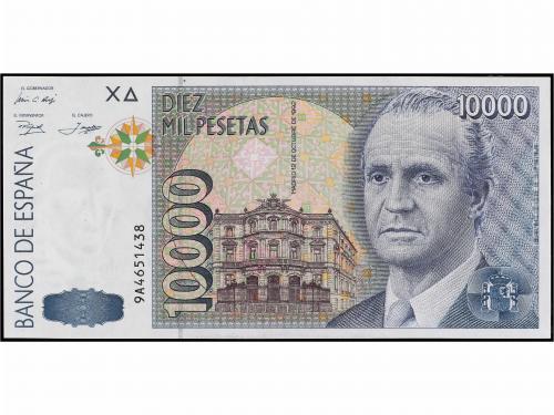 JUAN CARLOS I. Lote 2 billetes 10.000 Pesetas. 12 Octubre 19