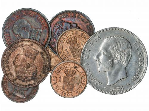 LOTES CENTENARIO. Lote 10 monedas 1 Céntimo a 2 Pesetas. 188