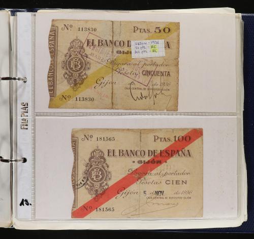 BILLETES ESPAÑOLES. Lote 120 billetes 40 Centimos a 1.000 Pe