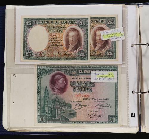 BILLETES ESPAÑOLES. Lote 120 billetes 40 Centimos a 1.000 Pe