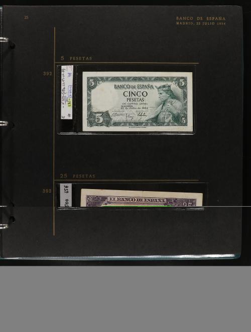 ESTADO ESPAÑOL. Lote 32 billetes 1 a 5.000 Pesetas. 1936 a 1