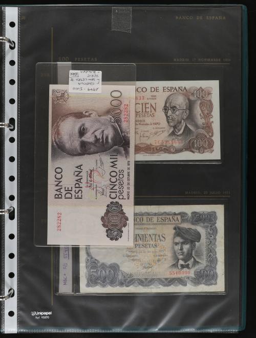 ESTADO ESPAÑOL. Lote 32 billetes 1 a 5.000 Pesetas. 1936 a 1