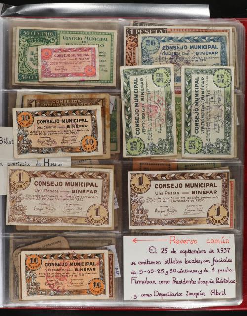 BILLETES LOCALES GUERRA CIVIL. Lote 230 billetes. Interesant