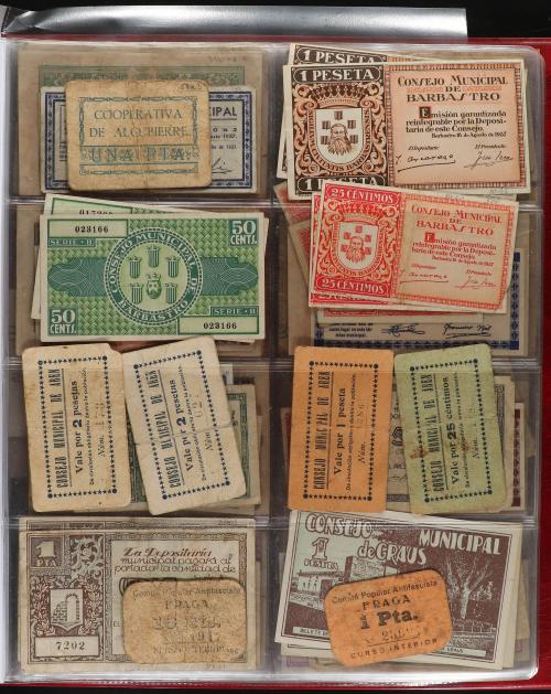 BILLETES LOCALES GUERRA CIVIL. Lote 230 billetes. Interesant