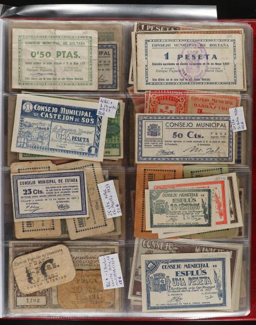 BILLETES LOCALES GUERRA CIVIL. Lote 230 billetes. Interesant