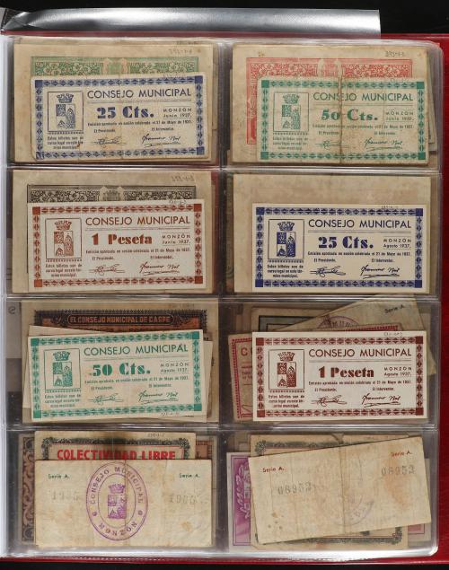 BILLETES LOCALES GUERRA CIVIL. Lote 230 billetes. Interesant
