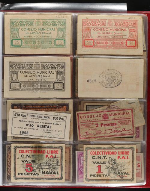 BILLETES LOCALES GUERRA CIVIL. Lote 230 billetes. Interesant