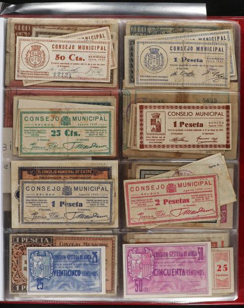 BILLETES LOCALES GUERRA CIVIL. Lote 230 billetes. Interesant