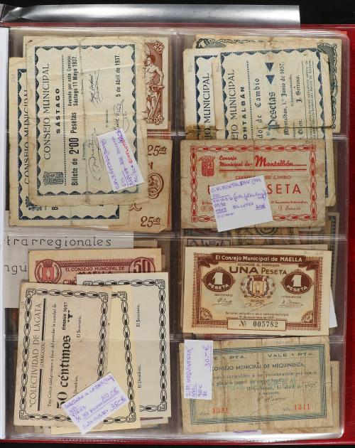 BILLETES LOCALES GUERRA CIVIL. Lote 230 billetes. Interesant