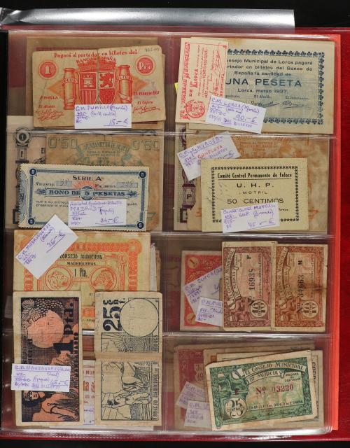 BILLETES LOCALES GUERRA CIVIL. Lote 230 billetes. Interesant