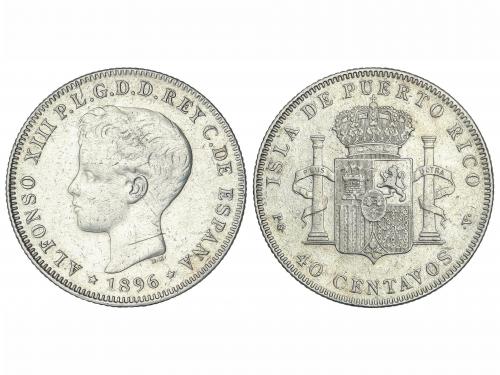 ALFONSO XIII. 40 Centavos de Peso. 1896. PUERTO RICO. P.G.-V