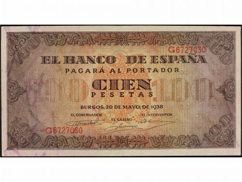 ESTADO ESPAÑOL. 100 Pesetas. 20 Mayo 1938. Casa del Cordón. 