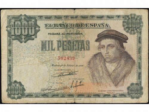 ESTADO ESPAÑOL. 1.000 Pesetas. 19 Febrero 1946. Luis Vives. 