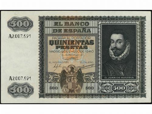 ESTADO ESPAÑOL. 500 Pesetas. 9 Enero 1940. Juan de Austria. 