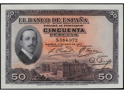 BANCO DE ESPAÑA. Lote 2 billetes 50 Pesetas. 17 mayo 1927. A