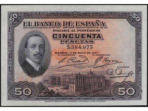BANCO DE ESPAÑA. Lote 2 billetes 50 Pesetas. 17 mayo 1927. A