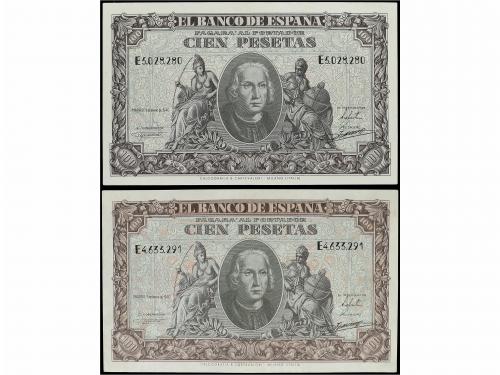 ESTADO ESPAÑOL. Lote 2 billetes 100 Pesetas. 9 Enero 1940. C