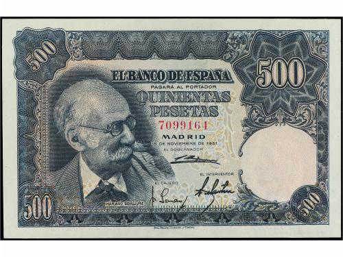 ESTADO ESPAÑOL. 500 Pesetas. 15 Noviembre 1951. Benlliure. S