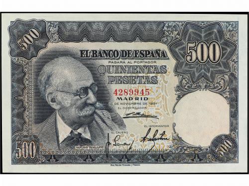 ESTADO ESPAÑOL. 500 Pesetas. 15 Noviembre 1951. Benlliure. S