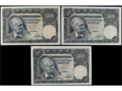 ESTADO ESPAÑOL. Lote 3 billetes 500 Pesetas. 15 Noviembre 19