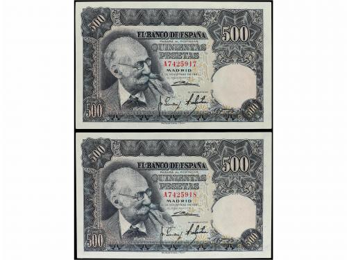 ESTADO ESPAÑOL. Lote 2 billetes 500 Pesetas. 15 Noviembre 19