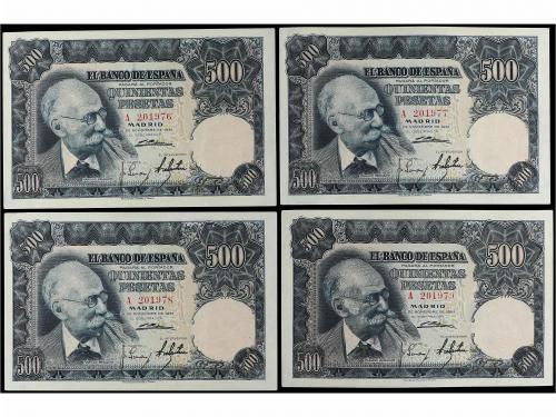 ESTADO ESPAÑOL. Lote 4 billetes 500 Pesetas. 15 Noviembre 19
