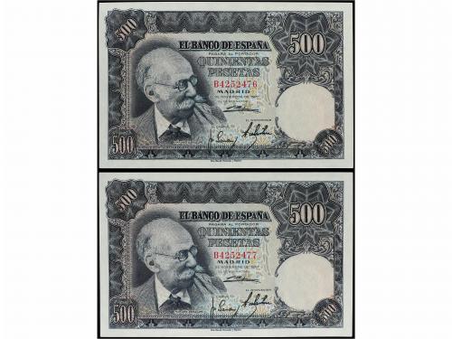 ESTADO ESPAÑOL. Lote 2 billetes 500 Pesetas. 15 Noviembre 19