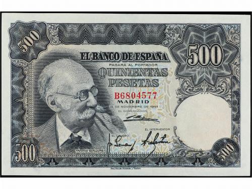ESTADO ESPAÑOL. 500 Pesetas. 15 Noviembre 1951. Benlliure. S